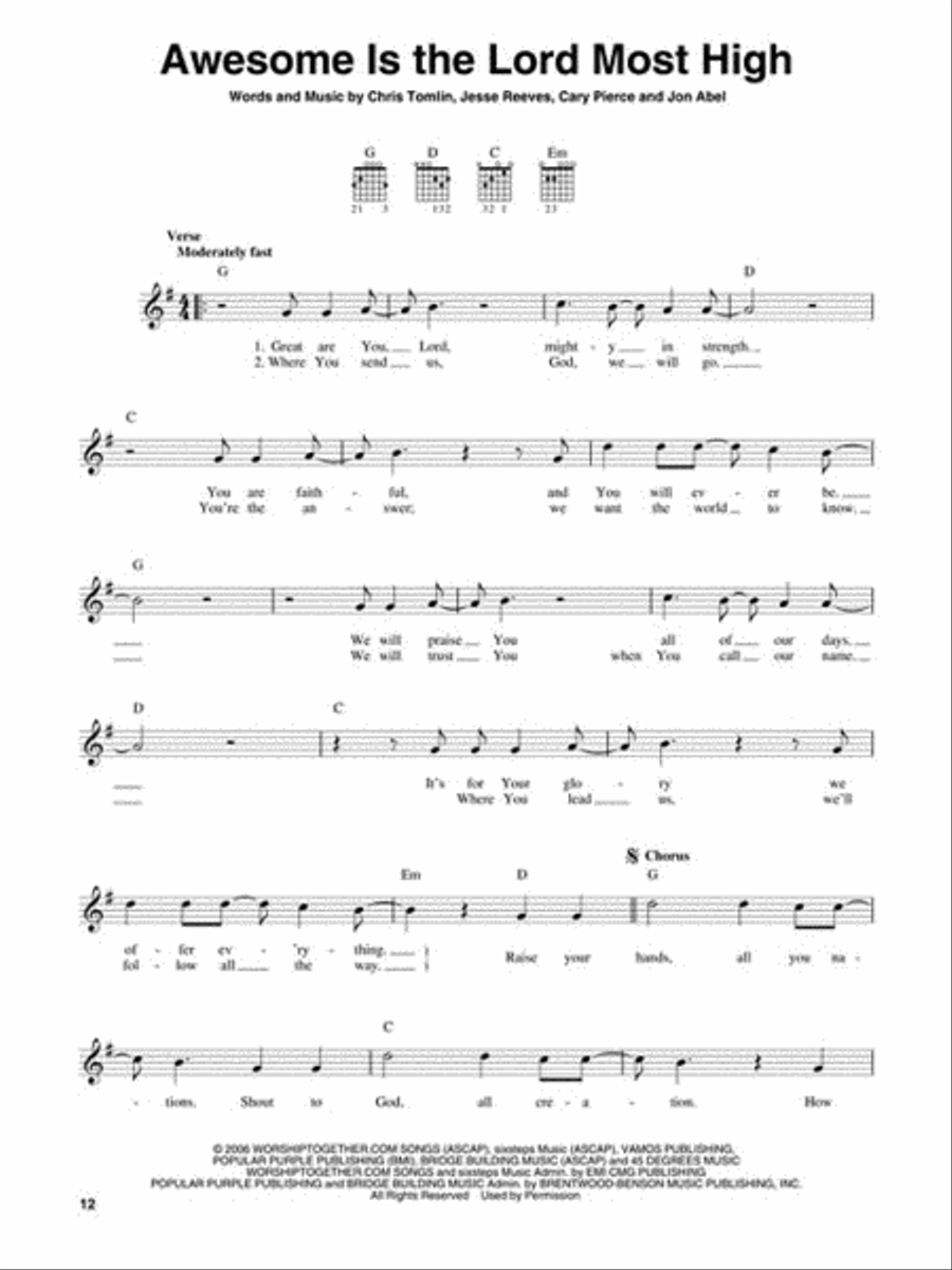 4-Chord Worship Songs for Guitar Guitar scores gallery preview page 3
