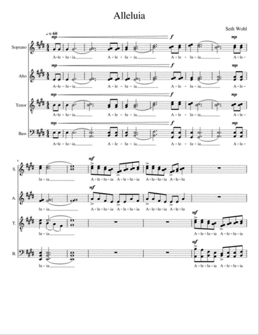 Alleluia A Cappella scores gallery preview page 1