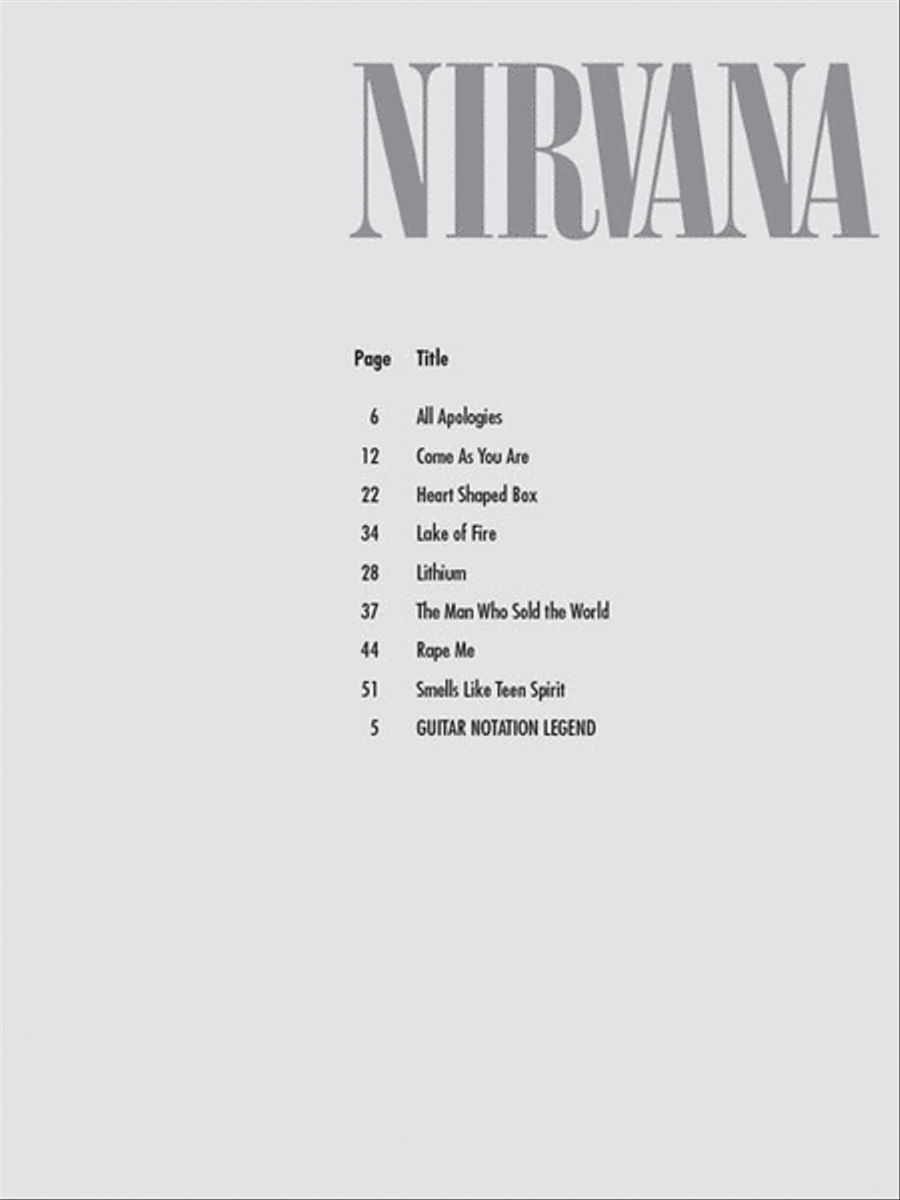 Nirvana Guitar Tablature scores gallery preview page 2