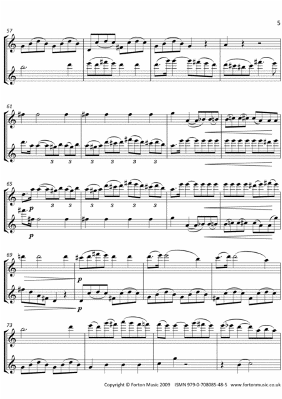 Duos Op 53 no 3 Flute Duet scores gallery preview page 5
