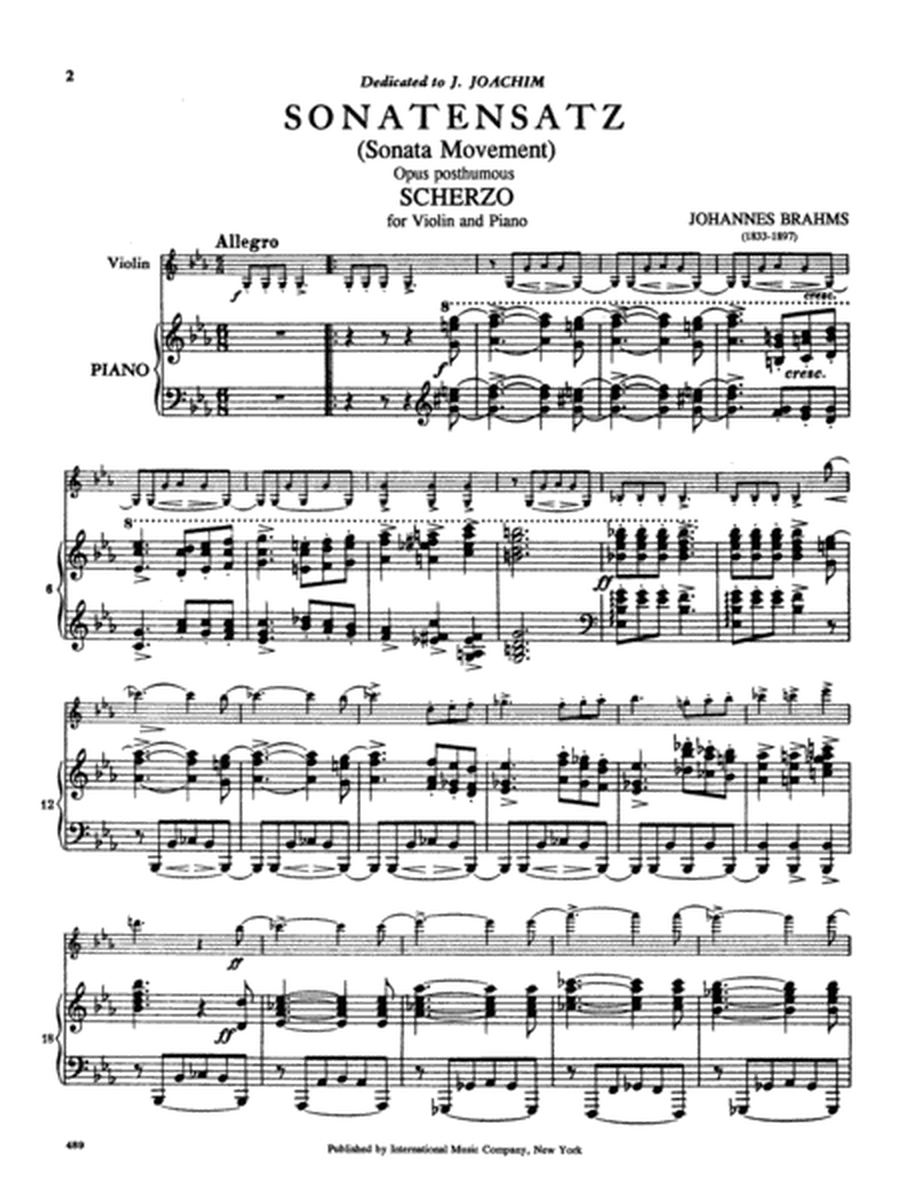 Sonatensatz (Scherzo) (Op. Posth.)