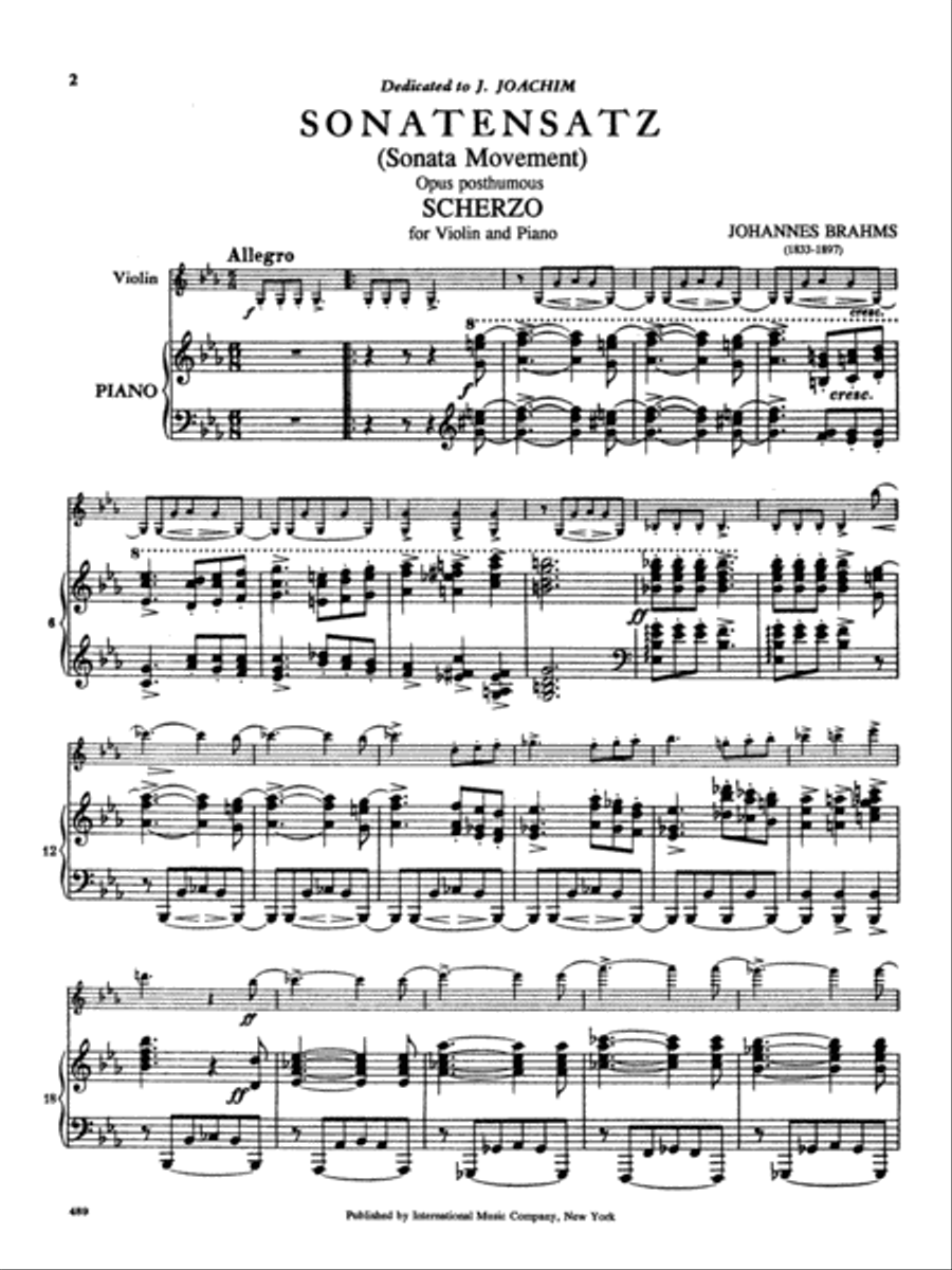 Sonatensatz (Scherzo) (Op. Posth.) Violin Solo scores gallery preview page 2