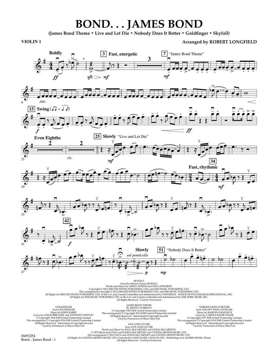Bond...James Bond - Violin 1 Orchestra scores gallery preview page 1