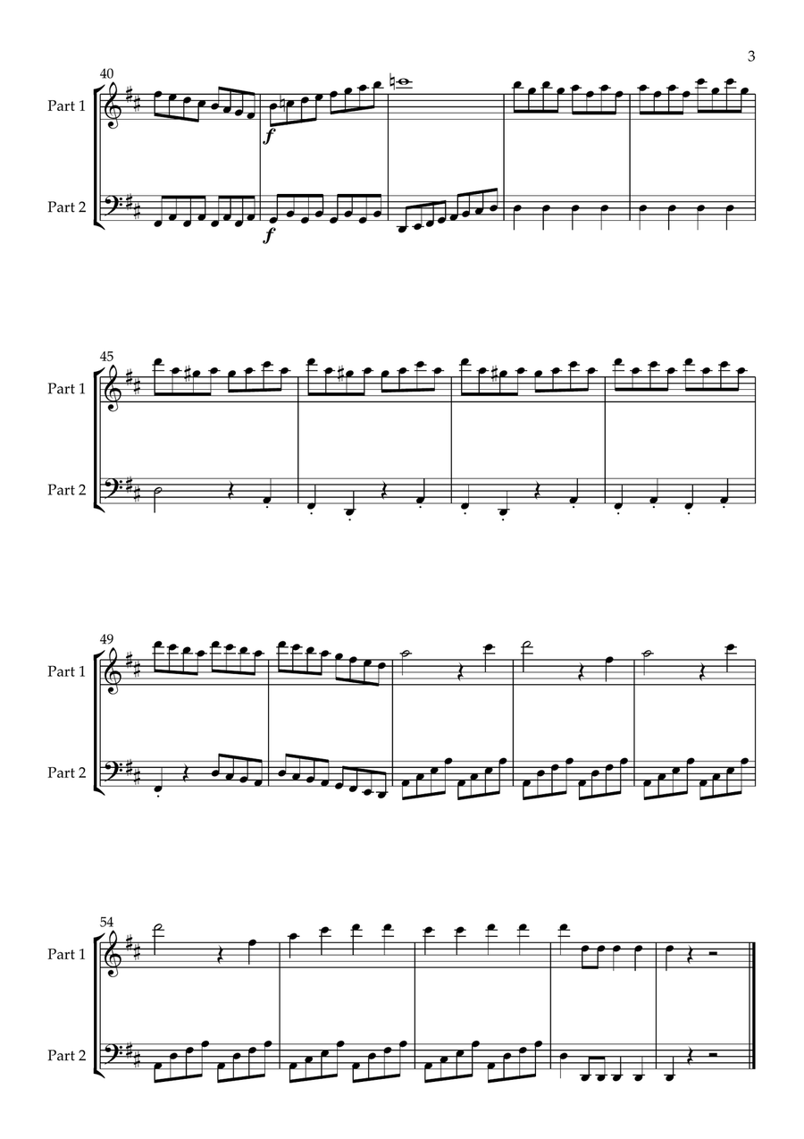 The Marriage of Figaro Overture arranged for String Duet String Duet scores gallery preview page 4