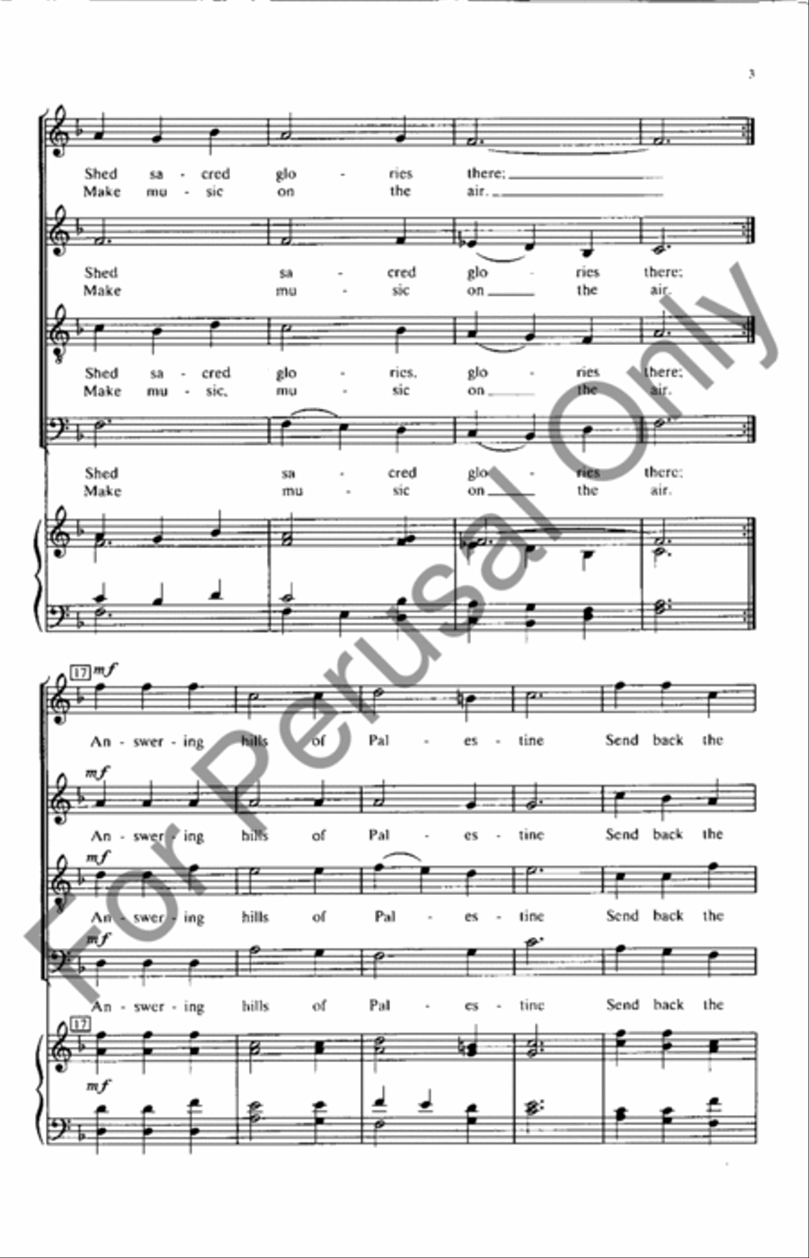 Calm On The List'ning Ear Of Night 4-Part scores gallery preview page 3