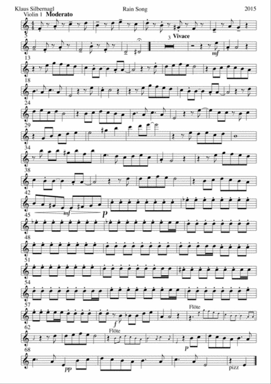 Rain Song, Romance for Flute and Strings Chamber Orchestra scores gallery preview page 4