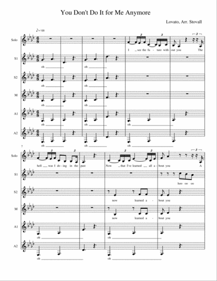 You Don't Do It For Me Anymore SSA scores gallery preview page 1