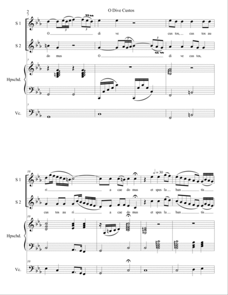 O Dive Custos O Dive Custos Soprano Voice scores gallery preview page 2