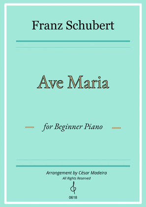 Ave Maria by Schubert - Easy Piano (Full Score)