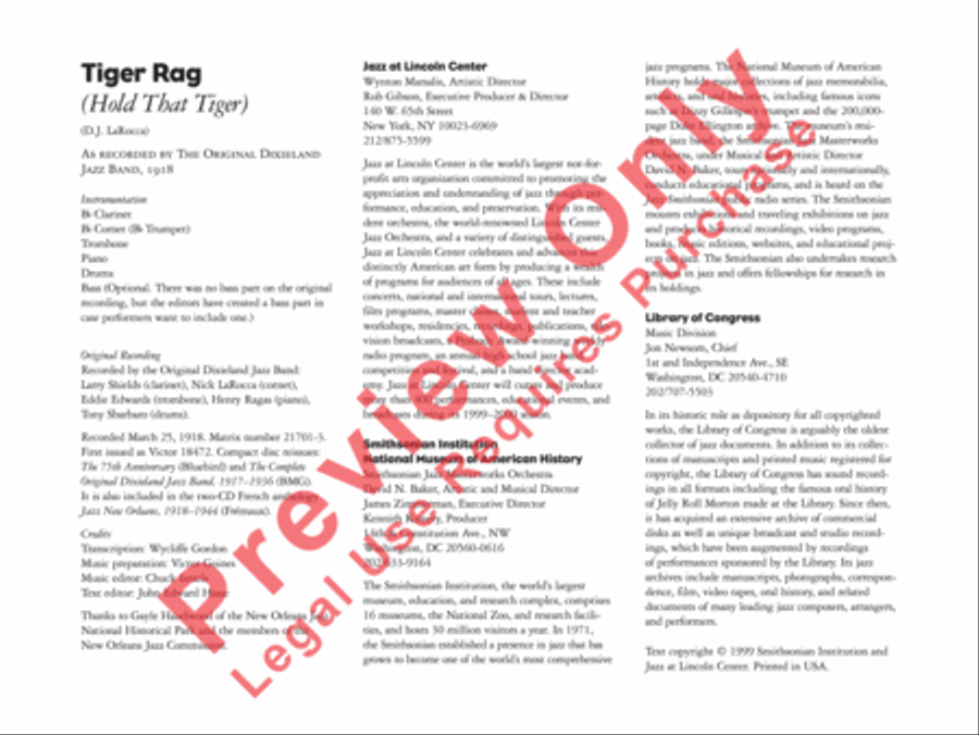 Tiger Rag (Hold That Tiger) Jazz Ensemble scores gallery preview page 3