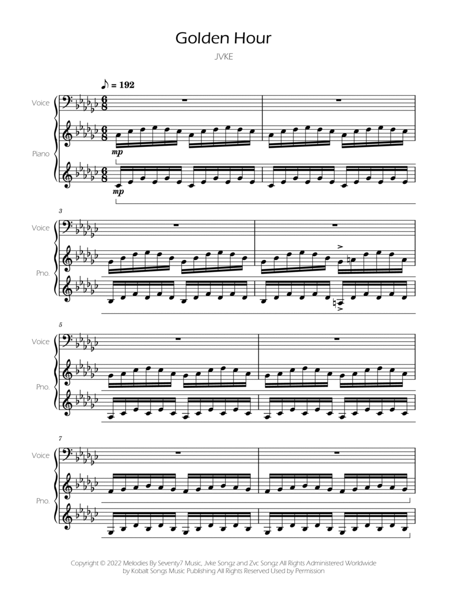 Golden Hour Voice scores gallery preview page 1