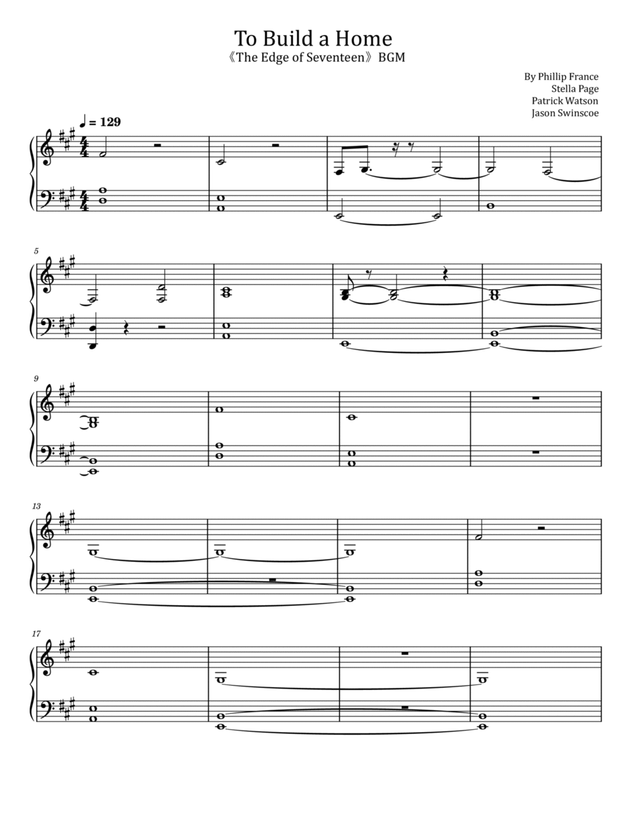 To Build A Home Easy Piano scores gallery preview page 1