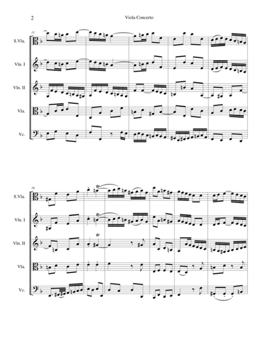 Viola Concerto in D Minor, Score
