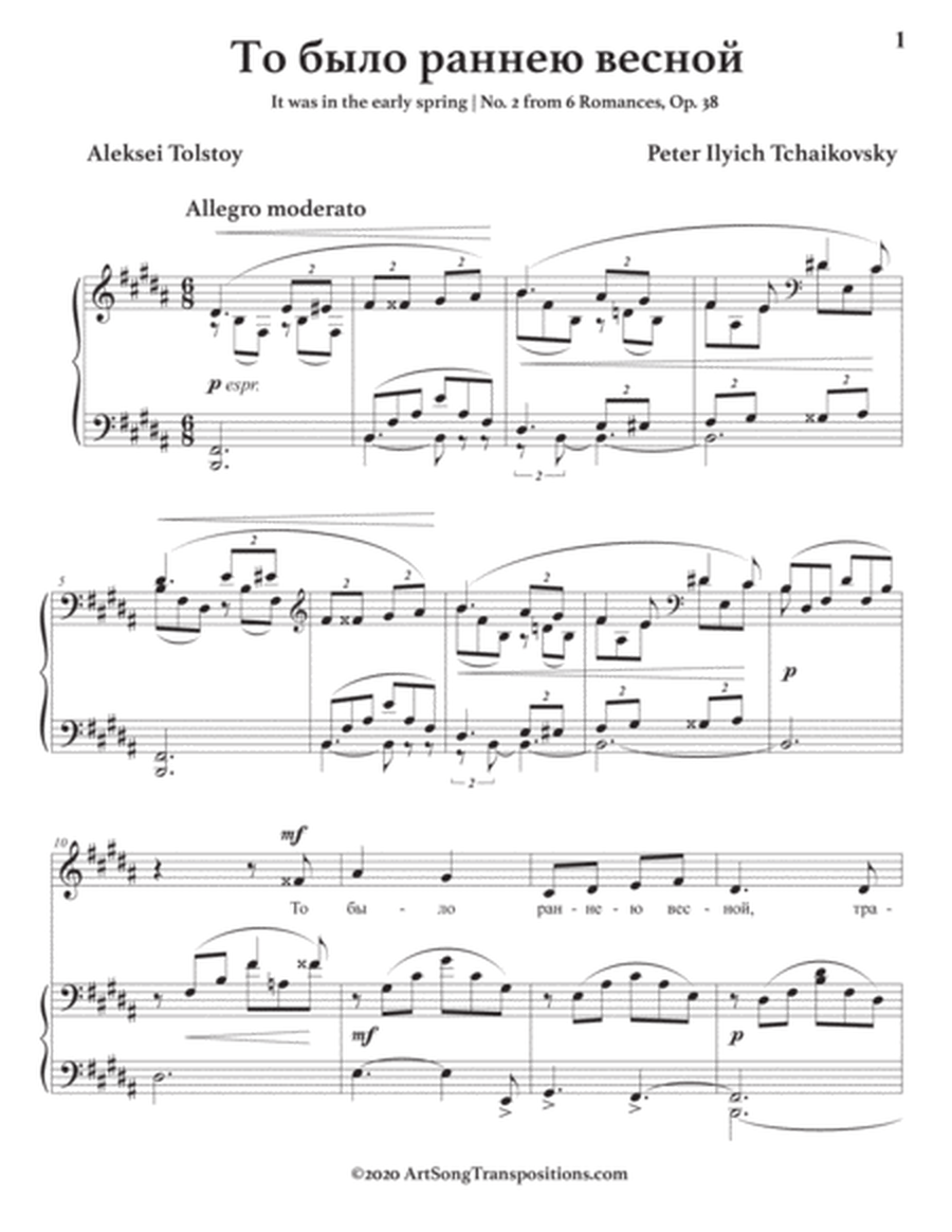 TCHAIKOVSKY: То было раннею весной, Op. 38 no. 2 (transposed to B major)