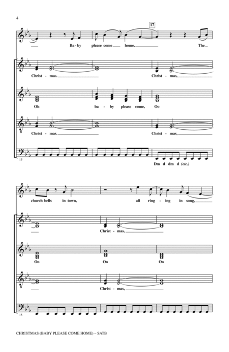 Christmas (Baby Please Come Home) (from NBC's The Sing-Off) 4-Part scores gallery preview page 3