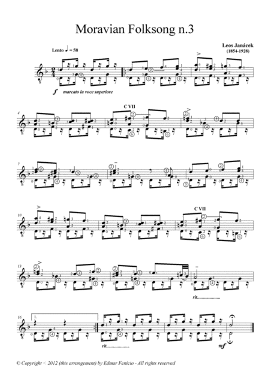 Three Folksongs Three Folksongs Classical Guitar scores gallery preview page 2