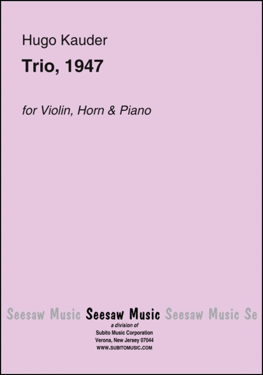 Trio, 1947 Horn scores gallery preview page 1