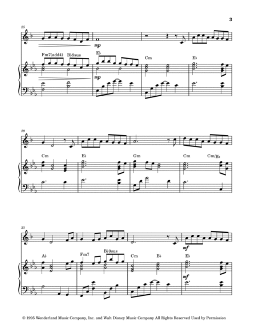 Colors Of The Wind B-Flat Trumpet scores gallery preview page 3