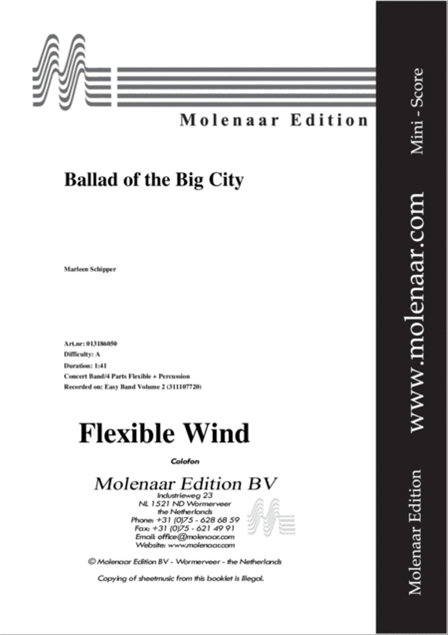 Ballad of the Big City Concert Band scores gallery preview page 2