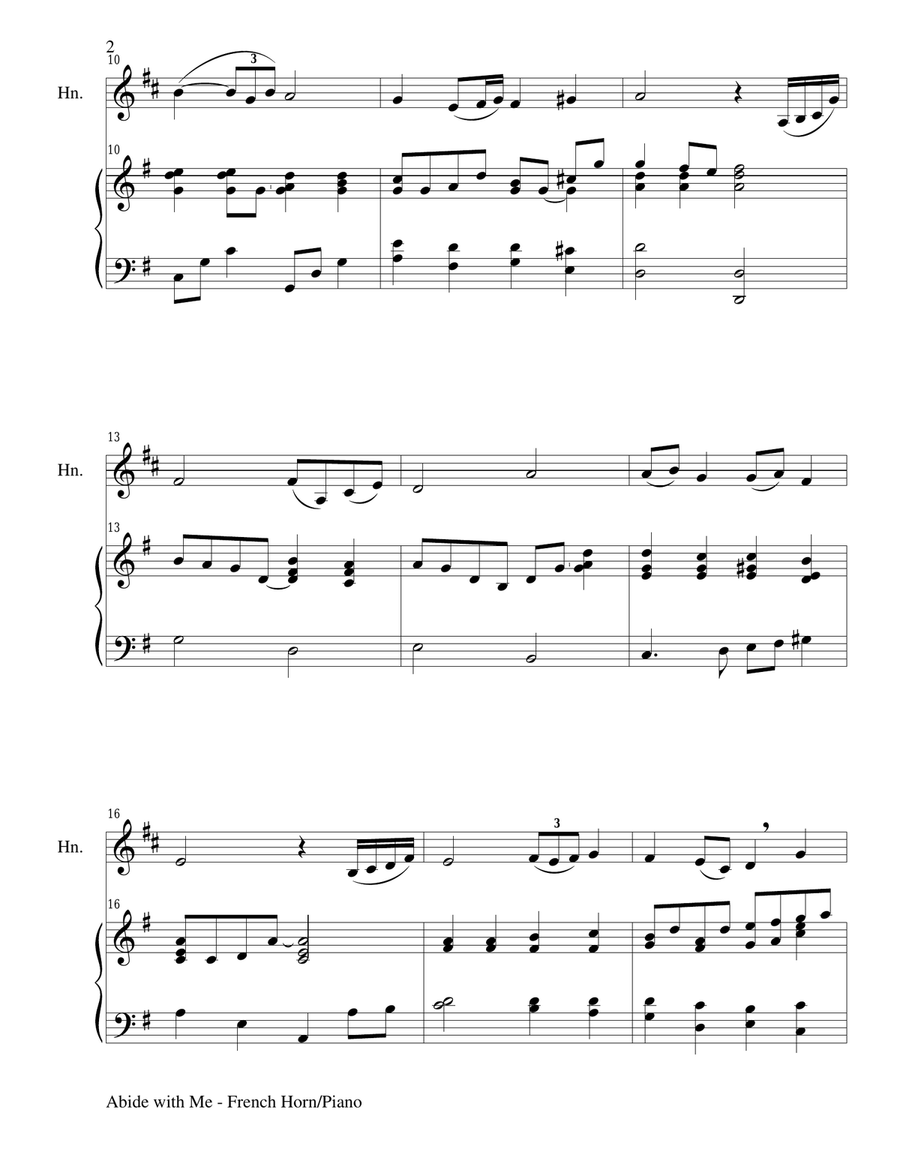 ABIDE WITH ME (Duet – French Horn and Piano/Score and Parts) Brass Duet scores gallery preview page 2