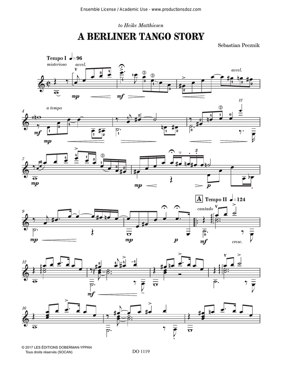A Berliner Tango Story Classical Guitar - Digital Sheet Music page 4