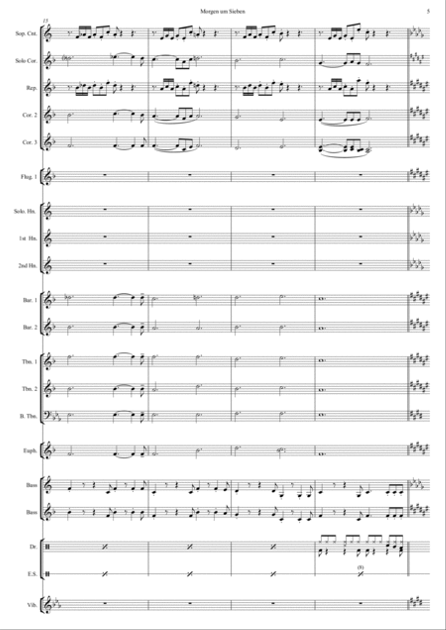 Morgen um Sieben (Mornings at Seven) Brass Band scores gallery preview page 5