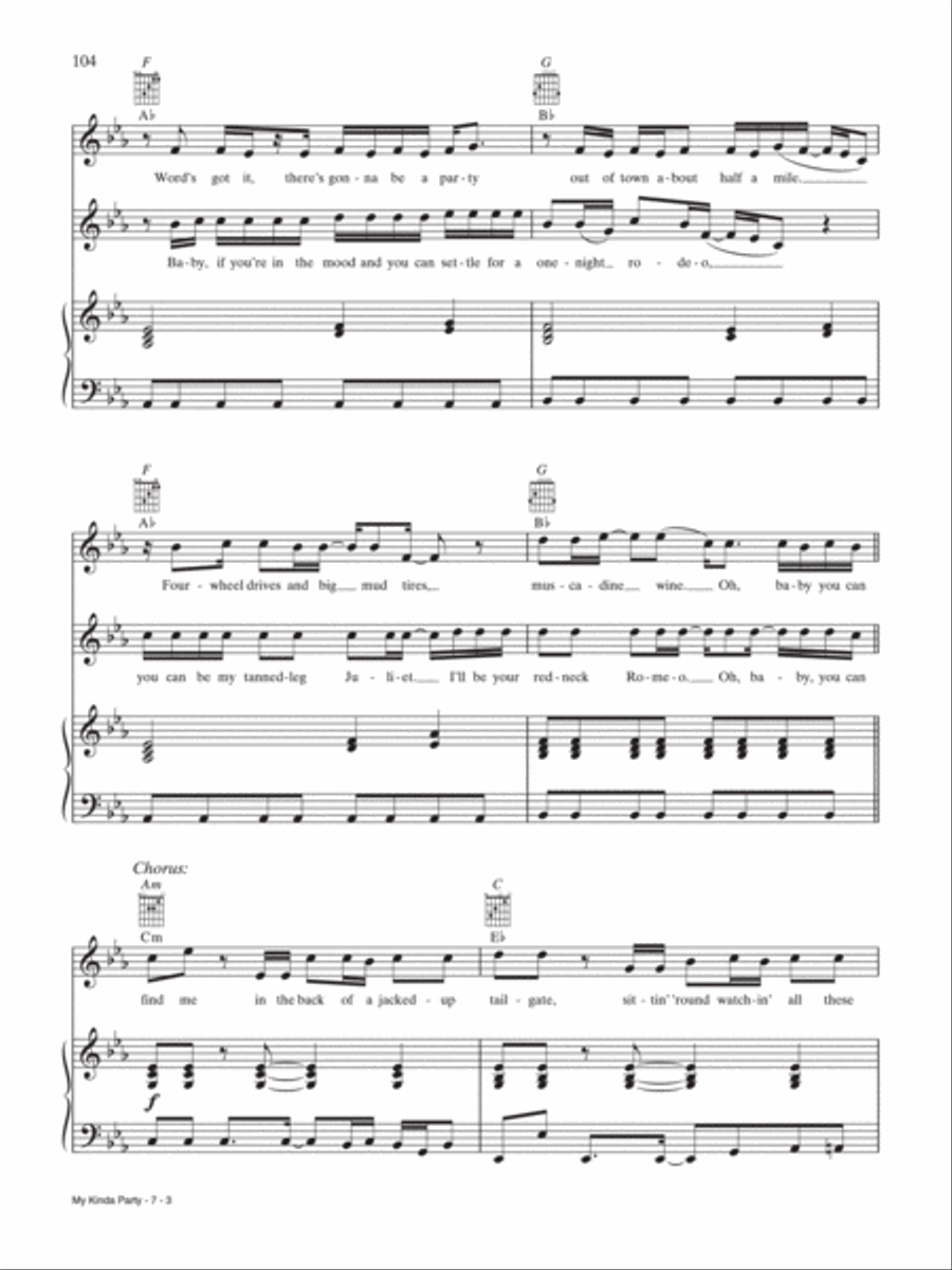 My Kinda Party Piano, Vocal, Guitar scores gallery preview page 3