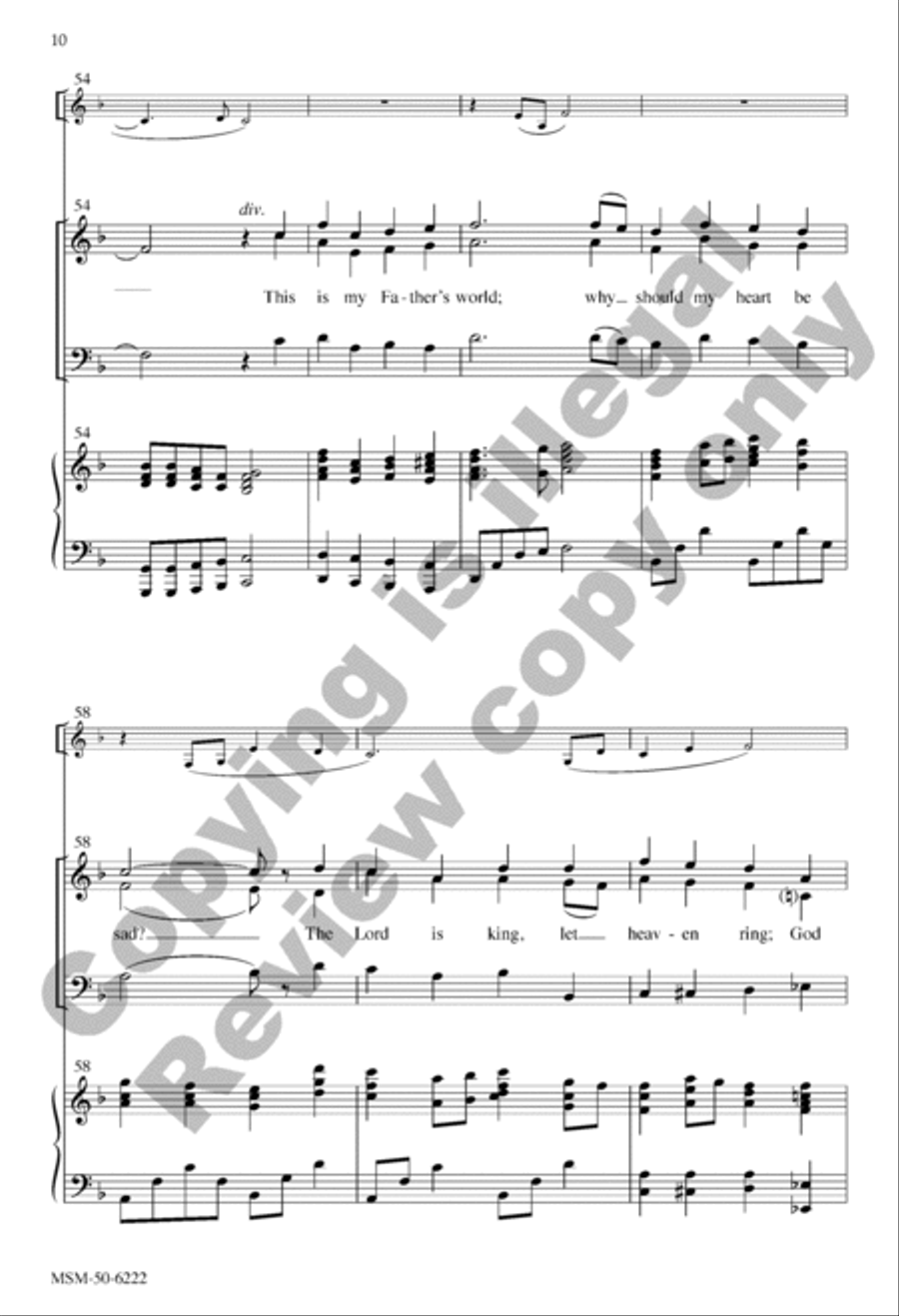 This Is My Father's World (Choral Score) 3-Part scores gallery preview page 10