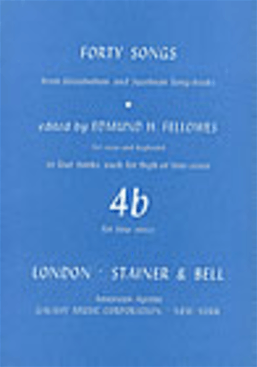 Elizabethan and Jacobean Song books, Forty Songs from. Book 4. Low voice Low Voice scores gallery preview page 1