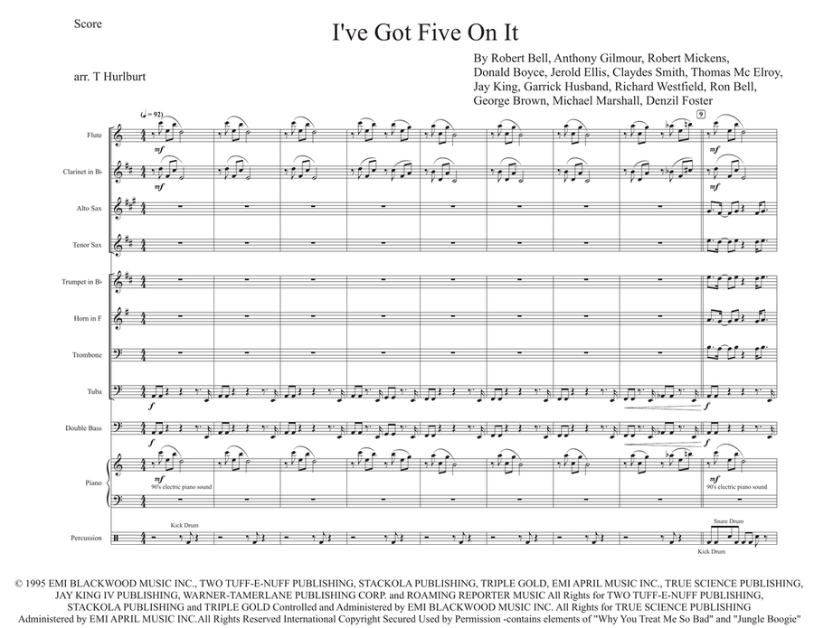 I Got Five On It Marching Band scores gallery preview page 1