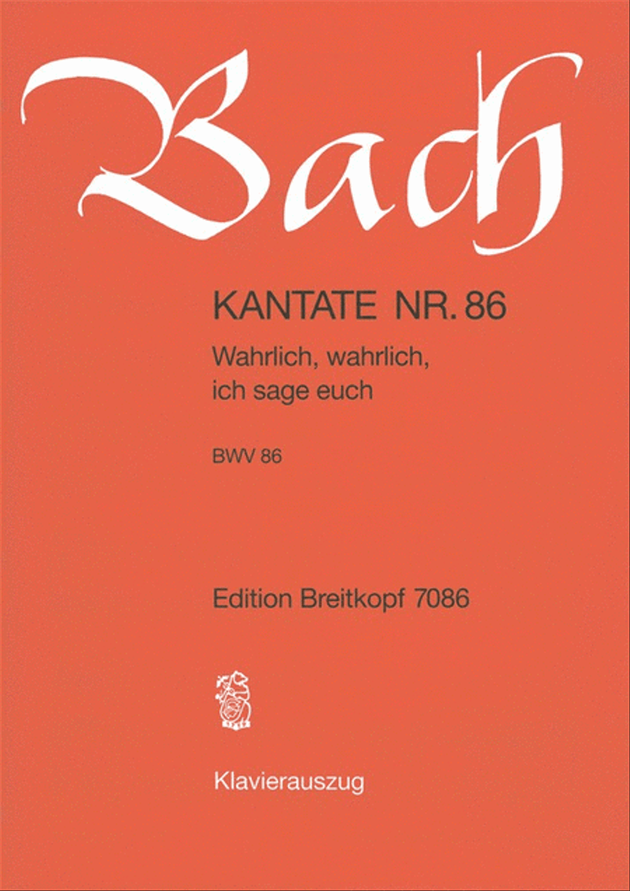 Cantata BWV 86 “Wahrlich, wahrlich, ich sage euch” ATB scores gallery preview page 1