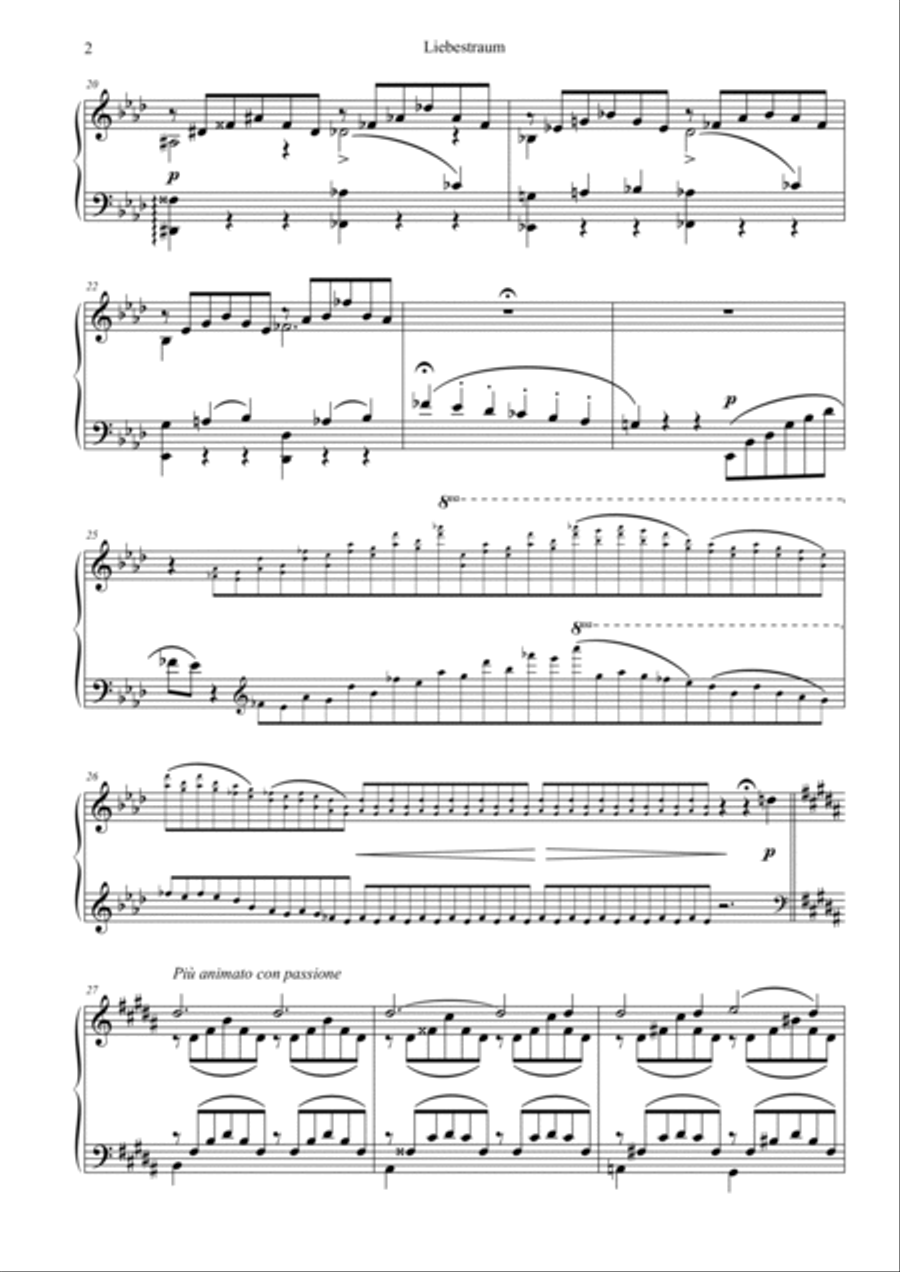 Liebestraum No.3 (Love Dream) Piano Solo scores gallery preview page 2