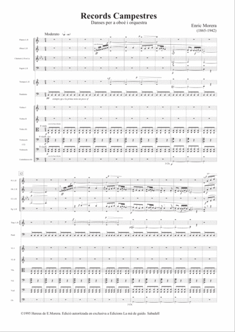 Records campestres. Danses per a oboè i orquestra Full Orchestra scores gallery preview page 5