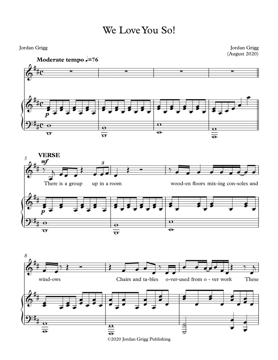 We Love You So! We Love You So! Piano scores gallery preview page 1