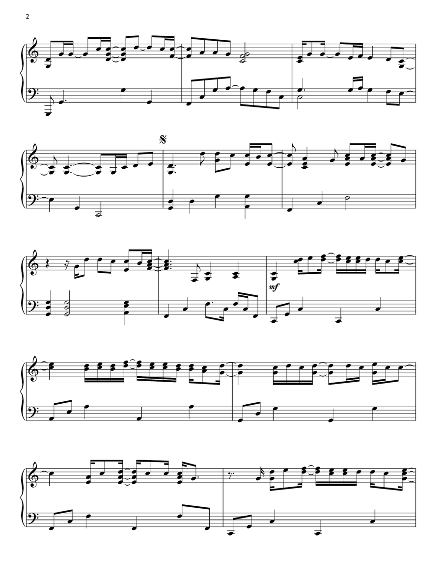 Somewhere In The Middle Piano Solo scores gallery preview page 2