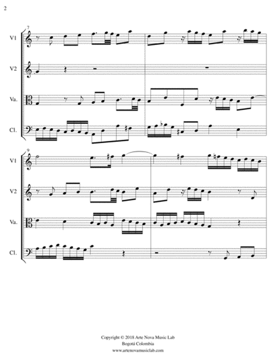 Fugue No. 1 BWV 846 for String Quartet image number null