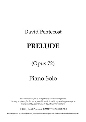 Book cover for Prelude, Opus 72