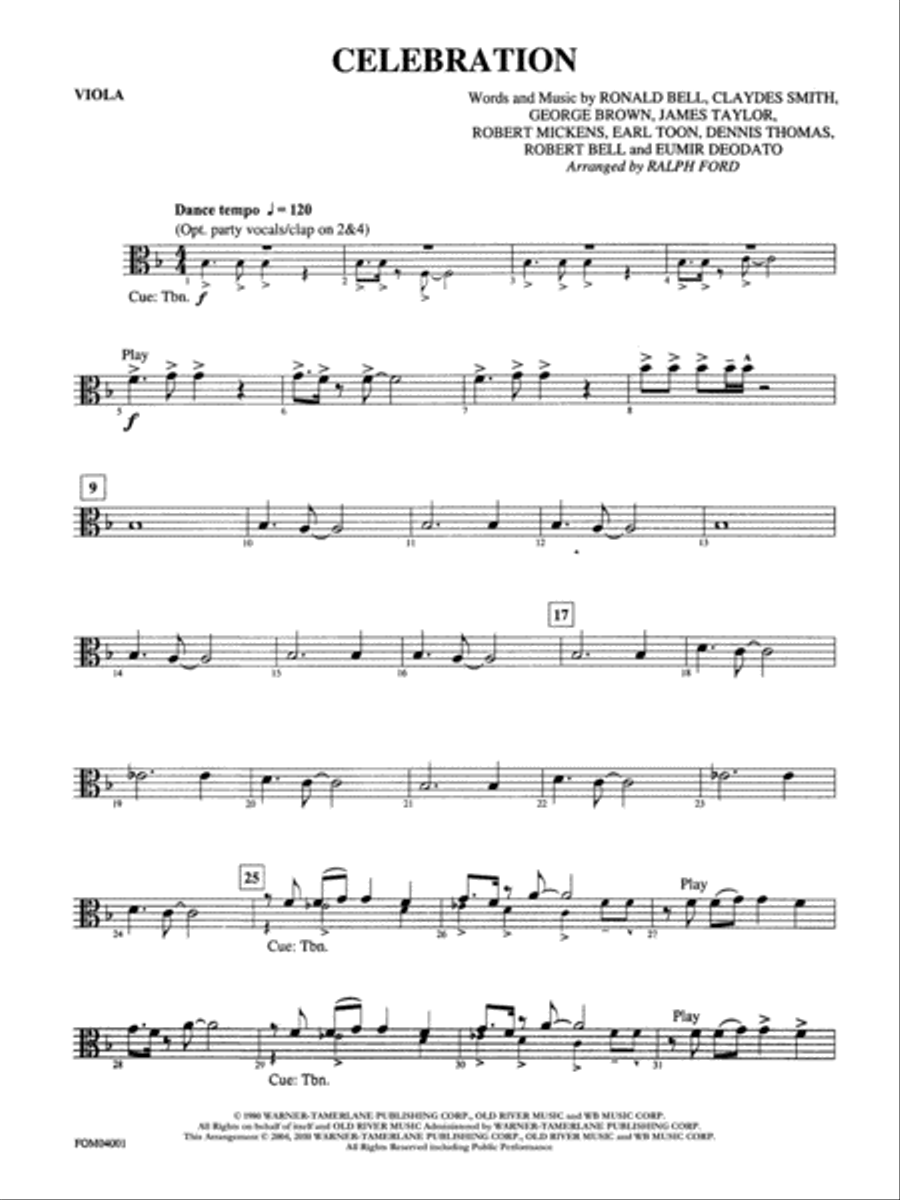 Celebration: Viola Full Orchestra scores gallery preview page 1