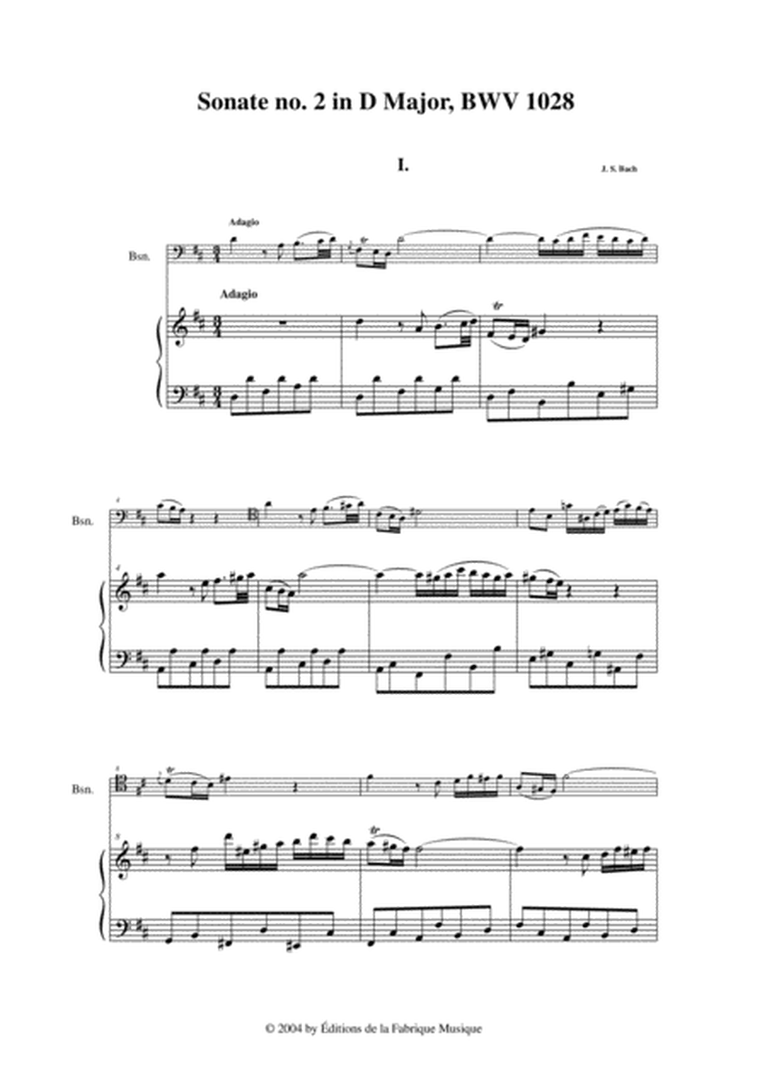 J. S. Bach: Viola da Gamba Sonata no. II in D major, BWV 1028, arranged for bassoon and piano