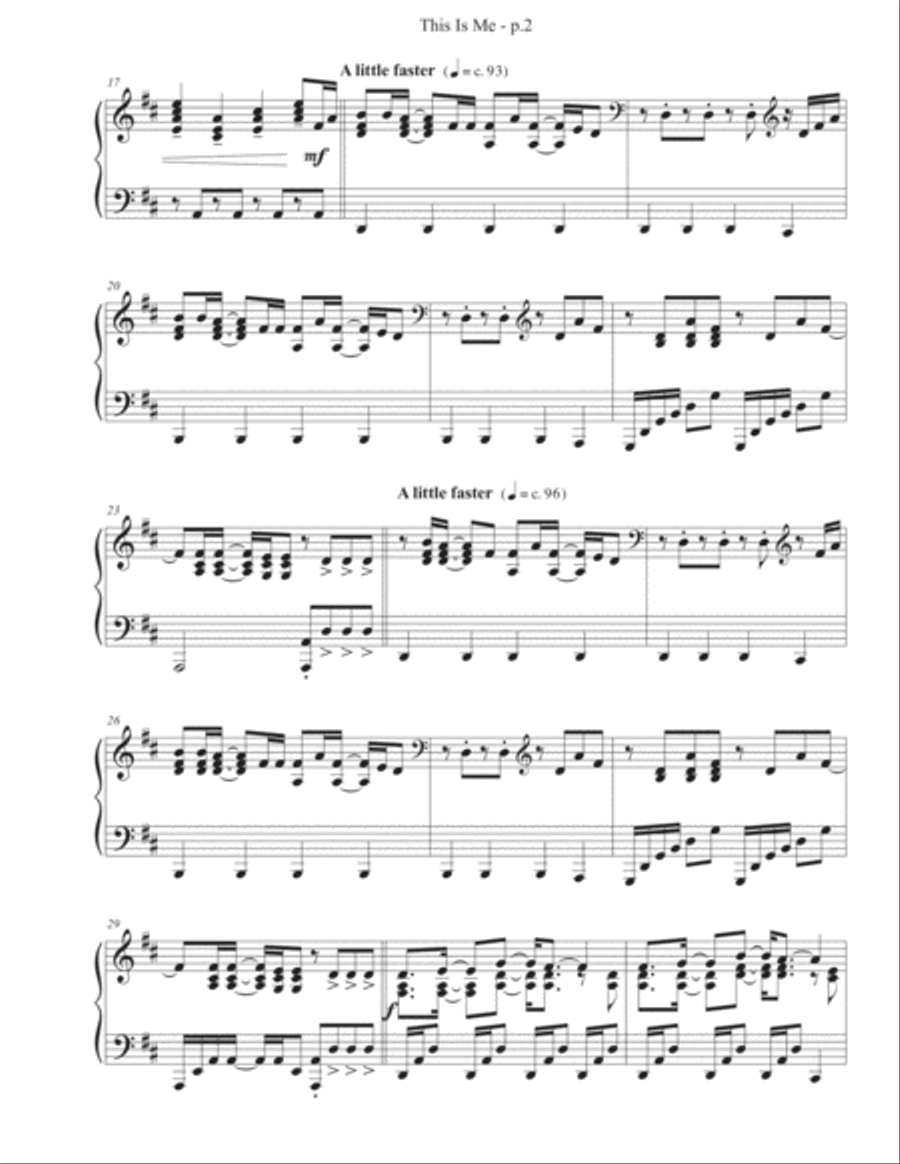 This Is Me Piano Solo scores gallery preview page 3