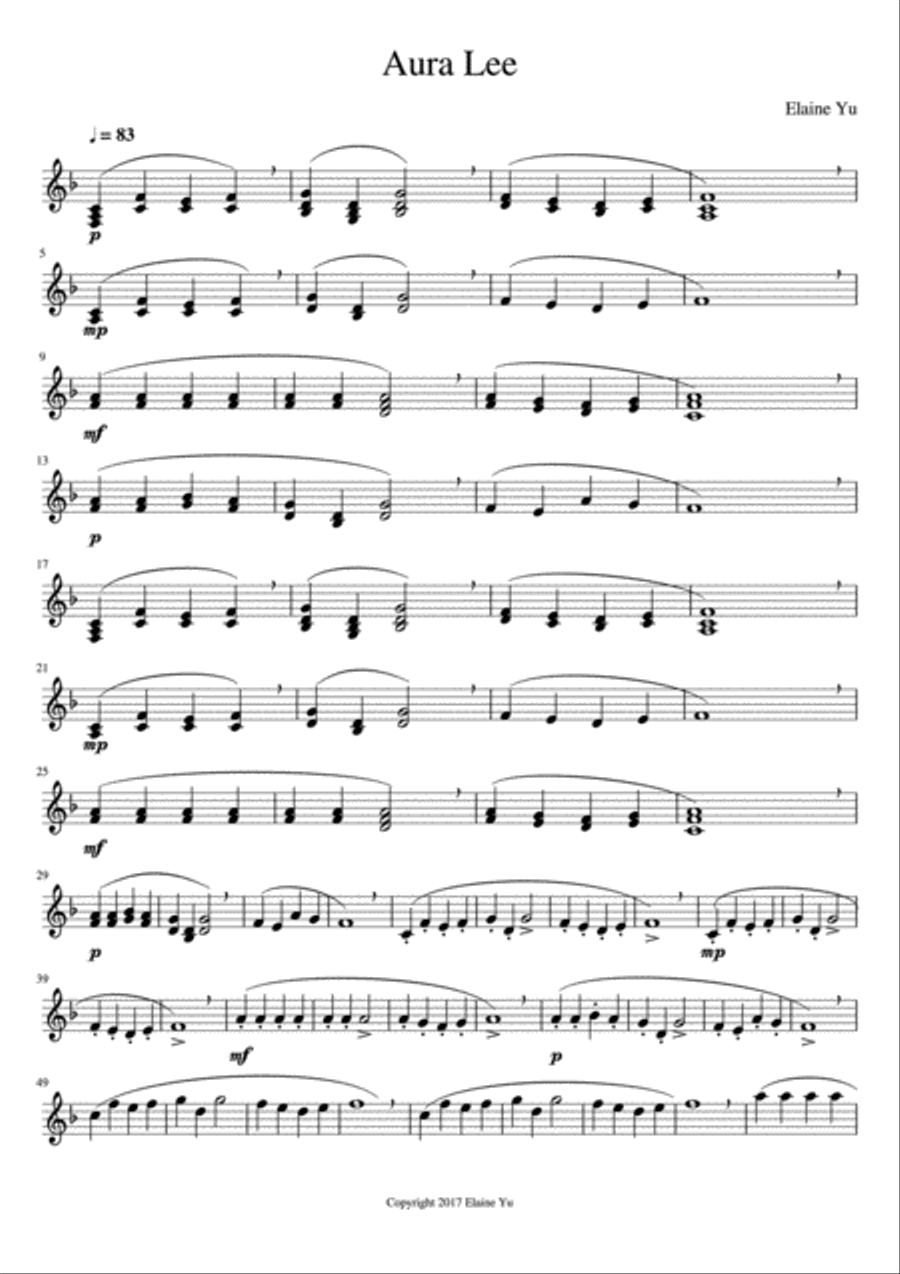 Aura Lee Part scores gallery preview page 1