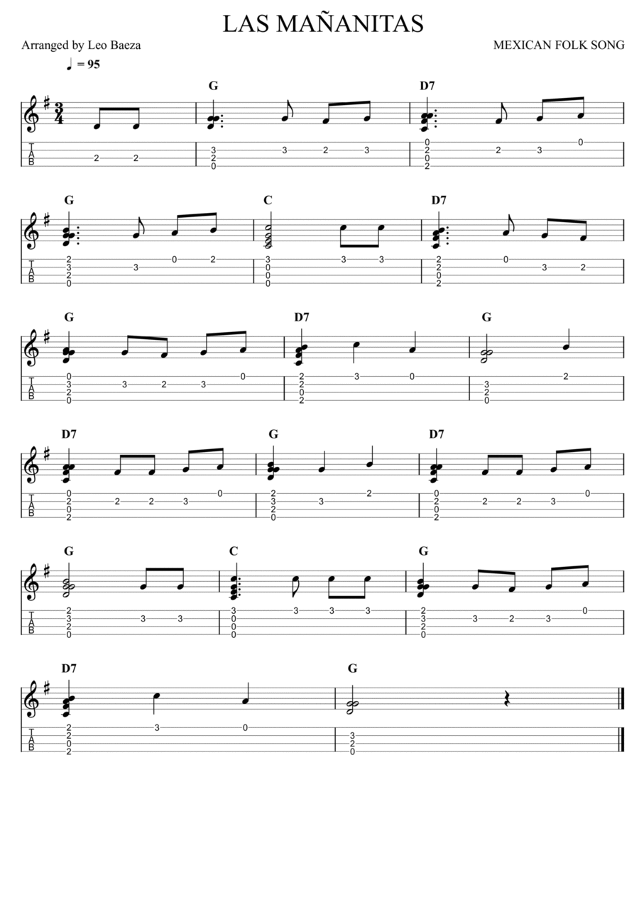 LAS MAÑANITAS Ukulele scores gallery preview page 1