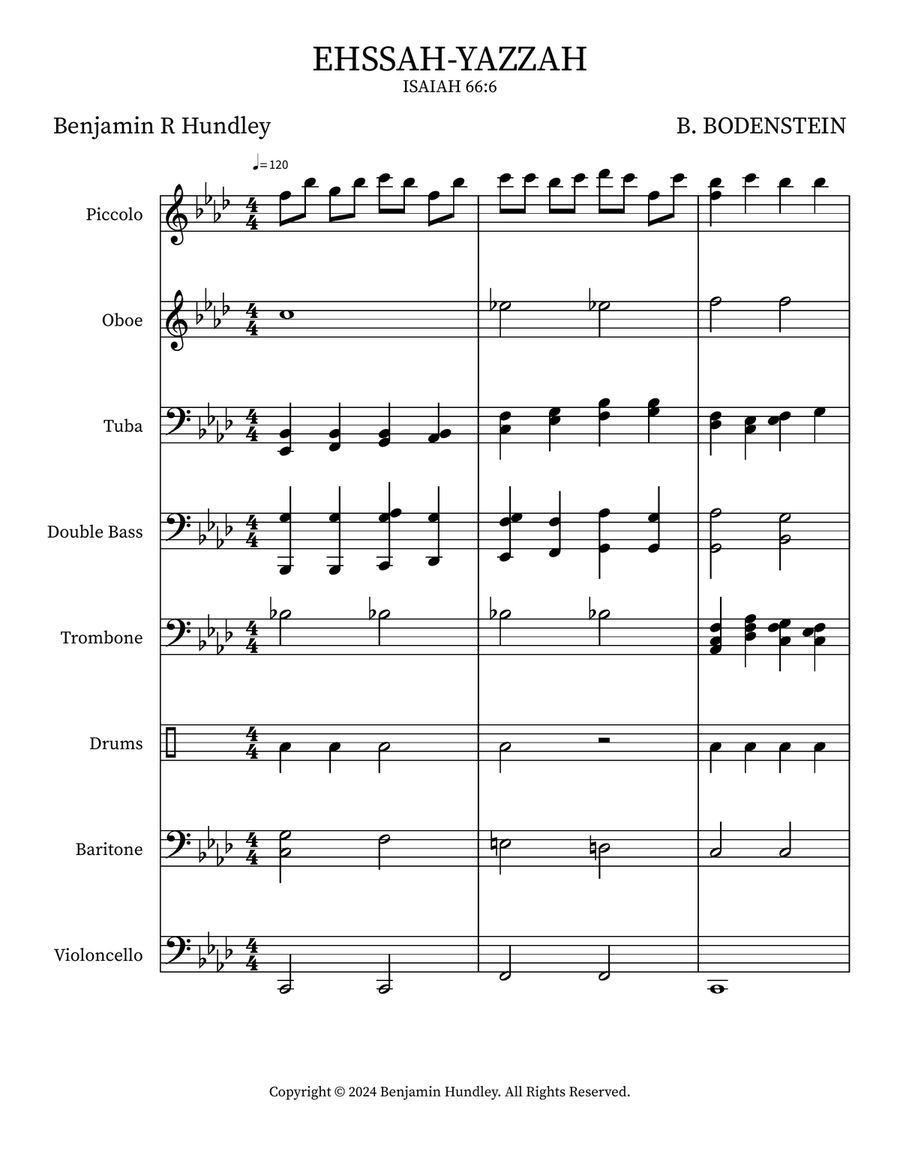 EHSSAH-YAZZAH Oboe scores gallery preview page 1