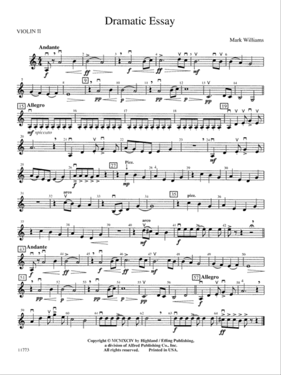 Dramatic Essay: 2nd Violin
