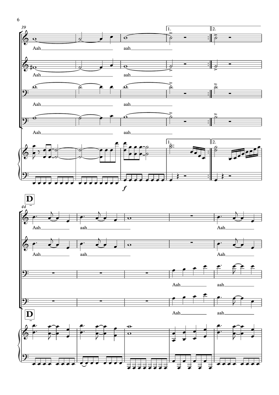 Here Comes The Rain Again 4-Part scores gallery preview page 6