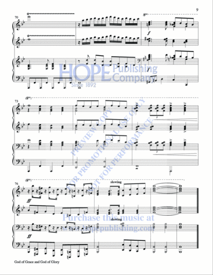 Glory to God: Hymn Settings for 4-Hand Piano Piano Accompaniment scores gallery preview page 12