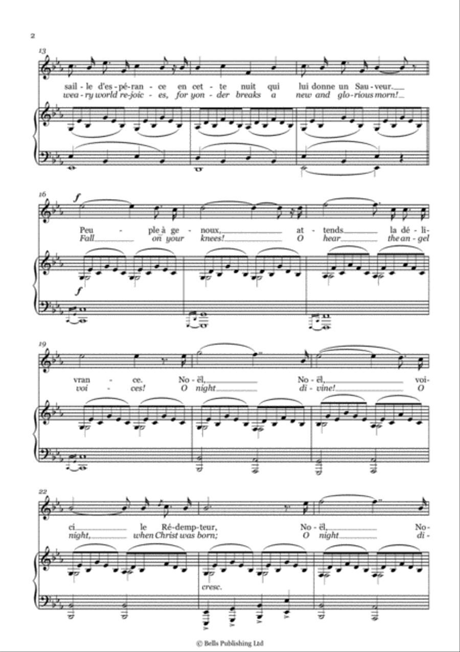 O Holy Night! (E-flat Major) Voice Solo scores gallery preview page 2