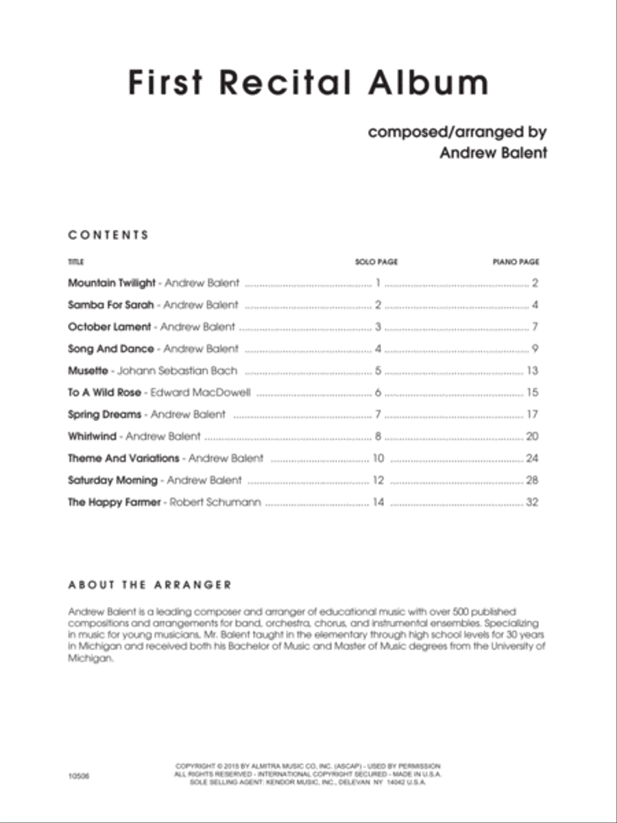 First Recital Album Flute Solo scores gallery preview page 2