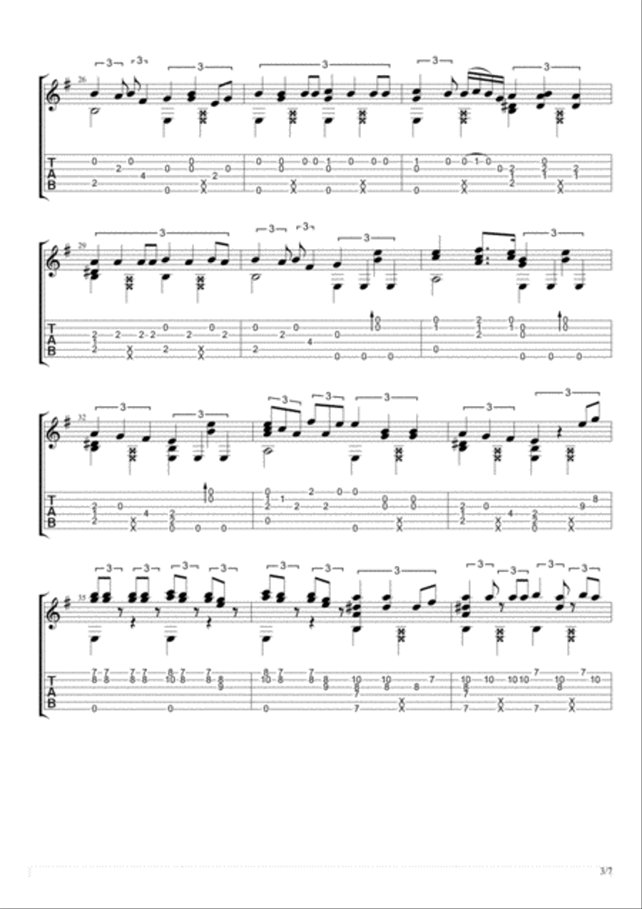 Canción del Mariachi (Desperado, Antonio Banderas) Classical Guitar scores gallery preview page 3