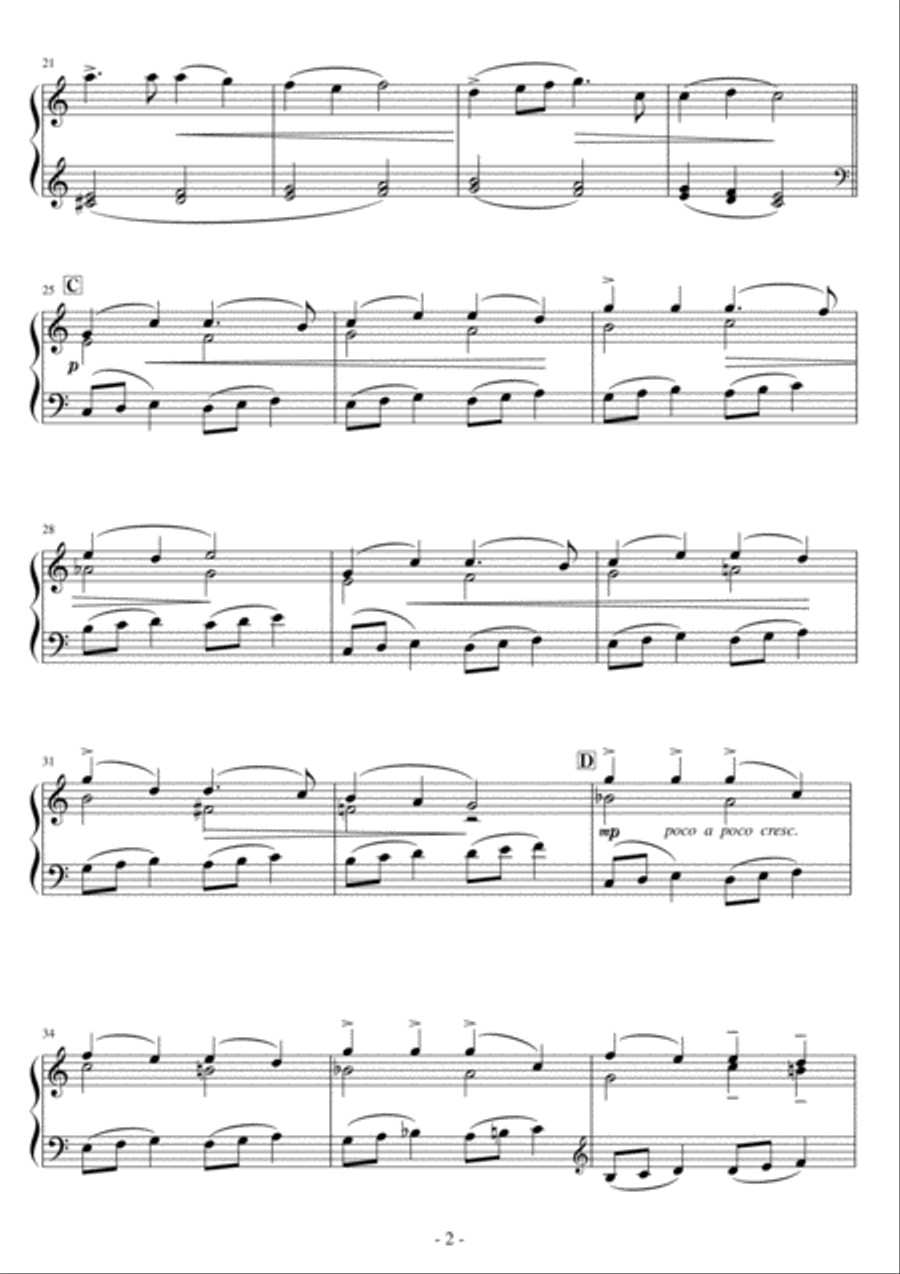 < Short EZ Piano #221 for Christmas > Hark the Herald Angels Sing Piano Method scores gallery preview page 2